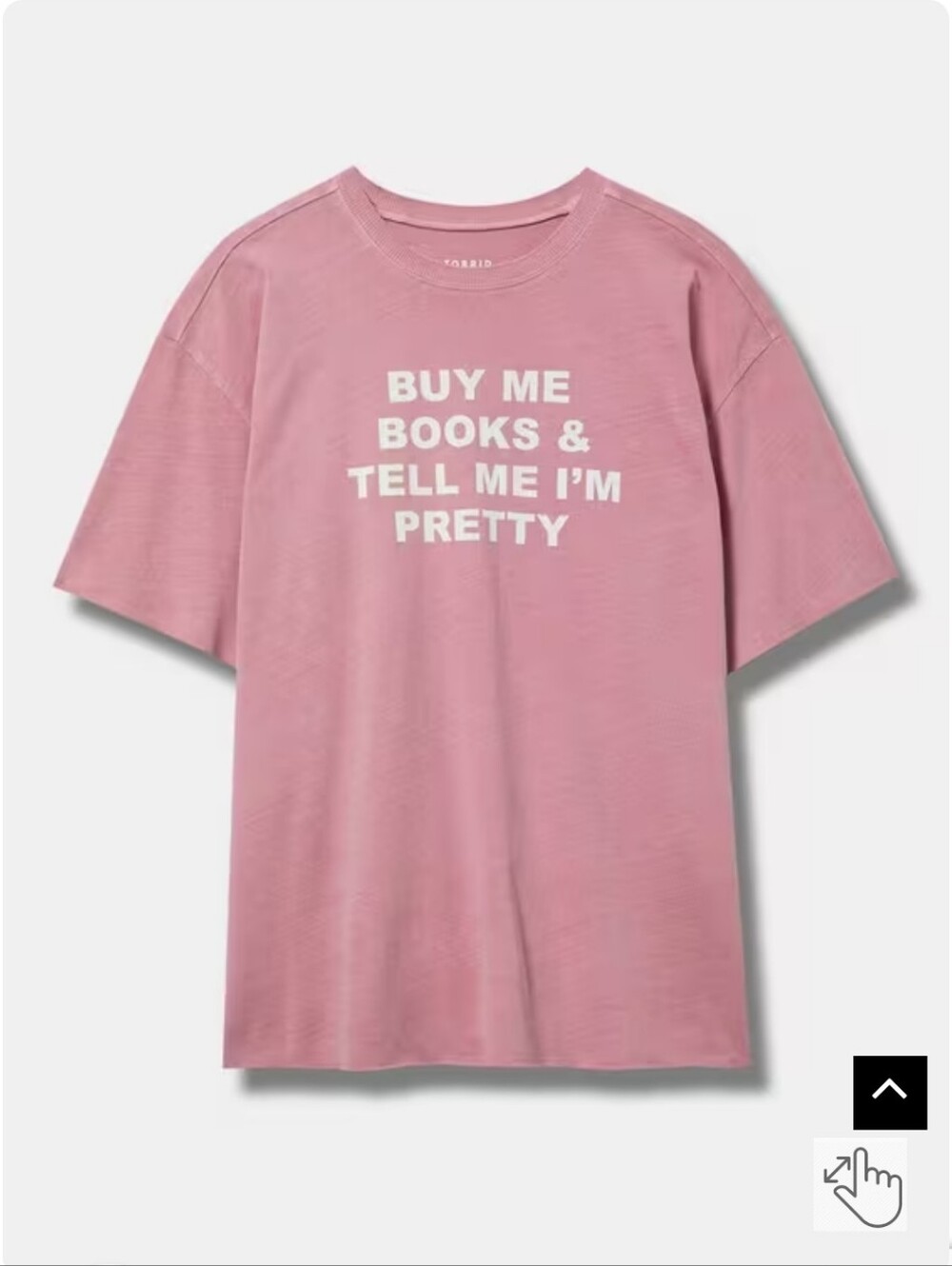 NWT torrid Raw Edge Crew Tee Buy Me Books Mesa Rose Sz 0 L 12